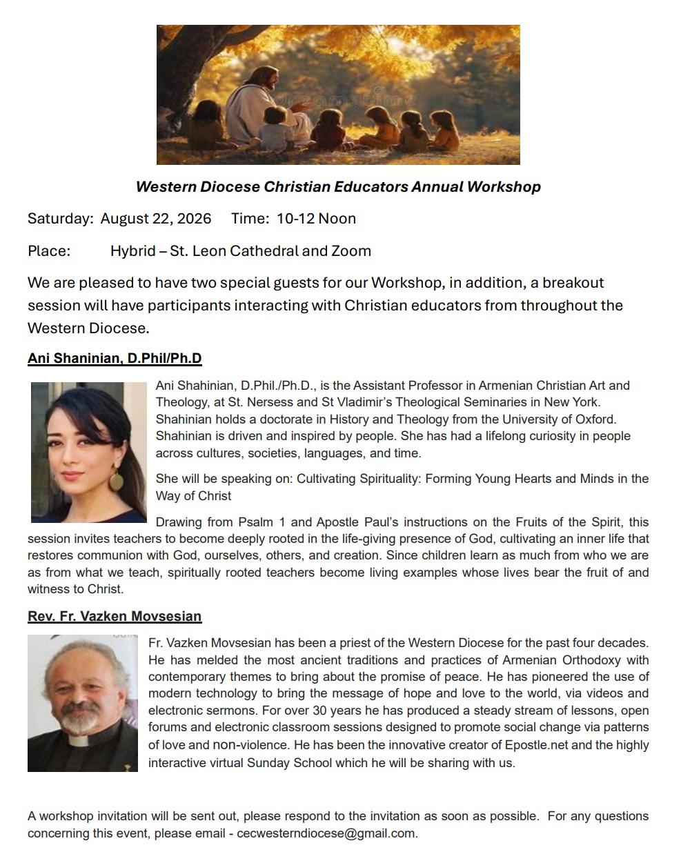 Western Diocese Christian Educators' Annual Workshop