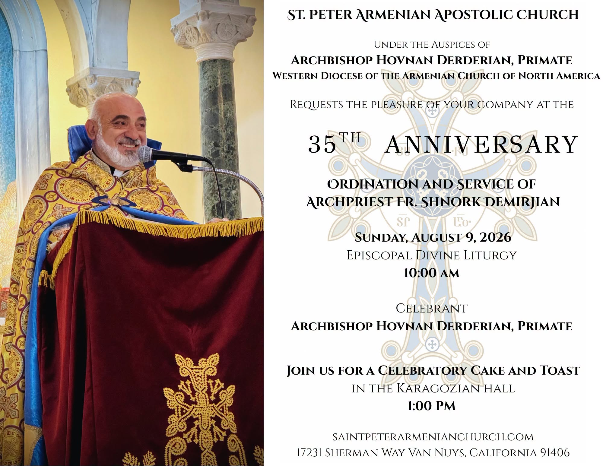 35th Anniversary of Priestly Ordination of Archpriest Fr. Shnork Demirjian 