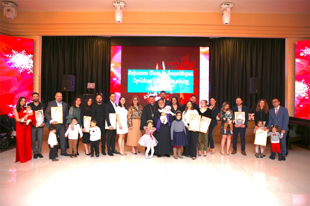 Cathedral’s Ladies Society Hosts Nativity Dinner at the Kalaydjian Hall:  Young Armenian Families Honored