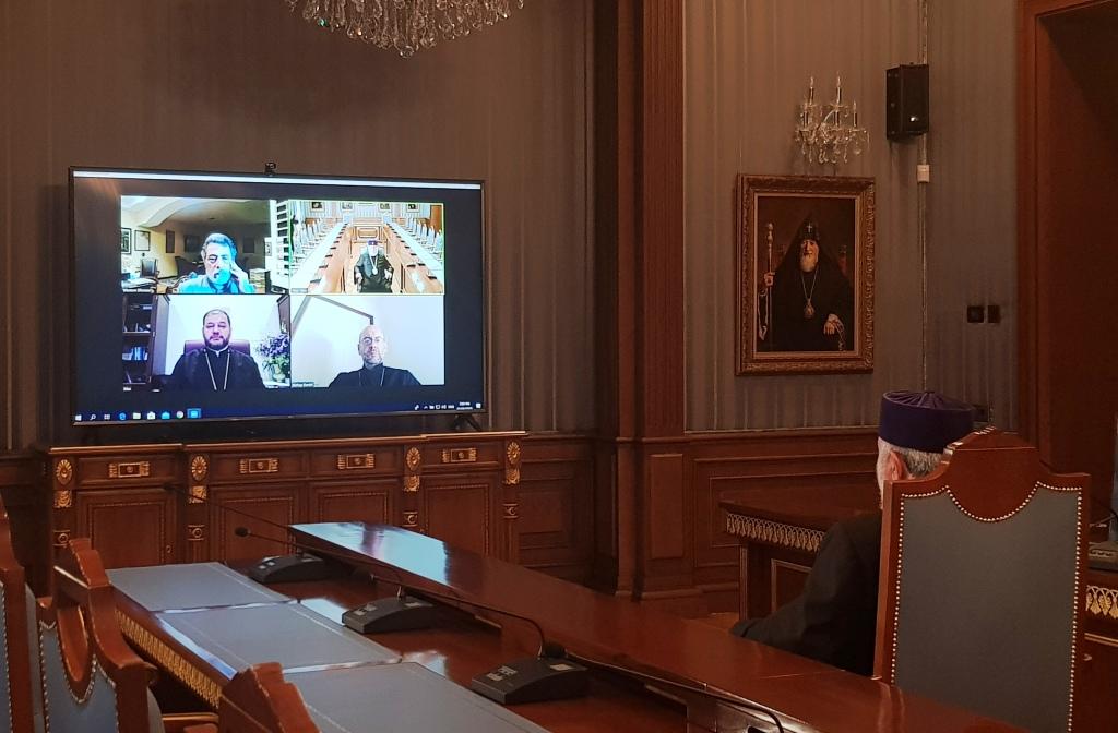 Catholicos of All Armenians Holds Video Conference Meeting with Primates of North America