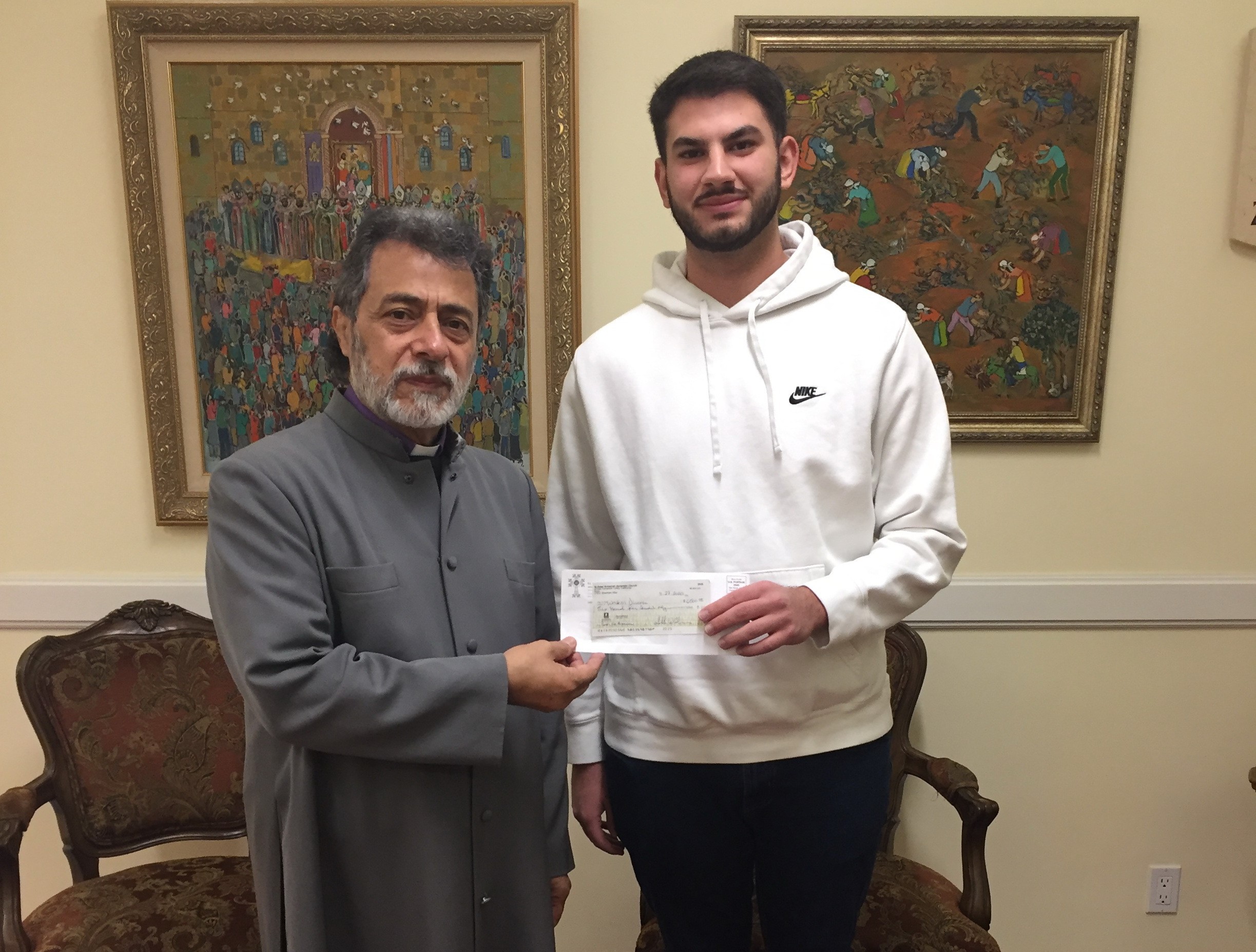 Van Nuys Parish ACYO Presents $6500 Check in Support of Displaced Families of Artsakh War