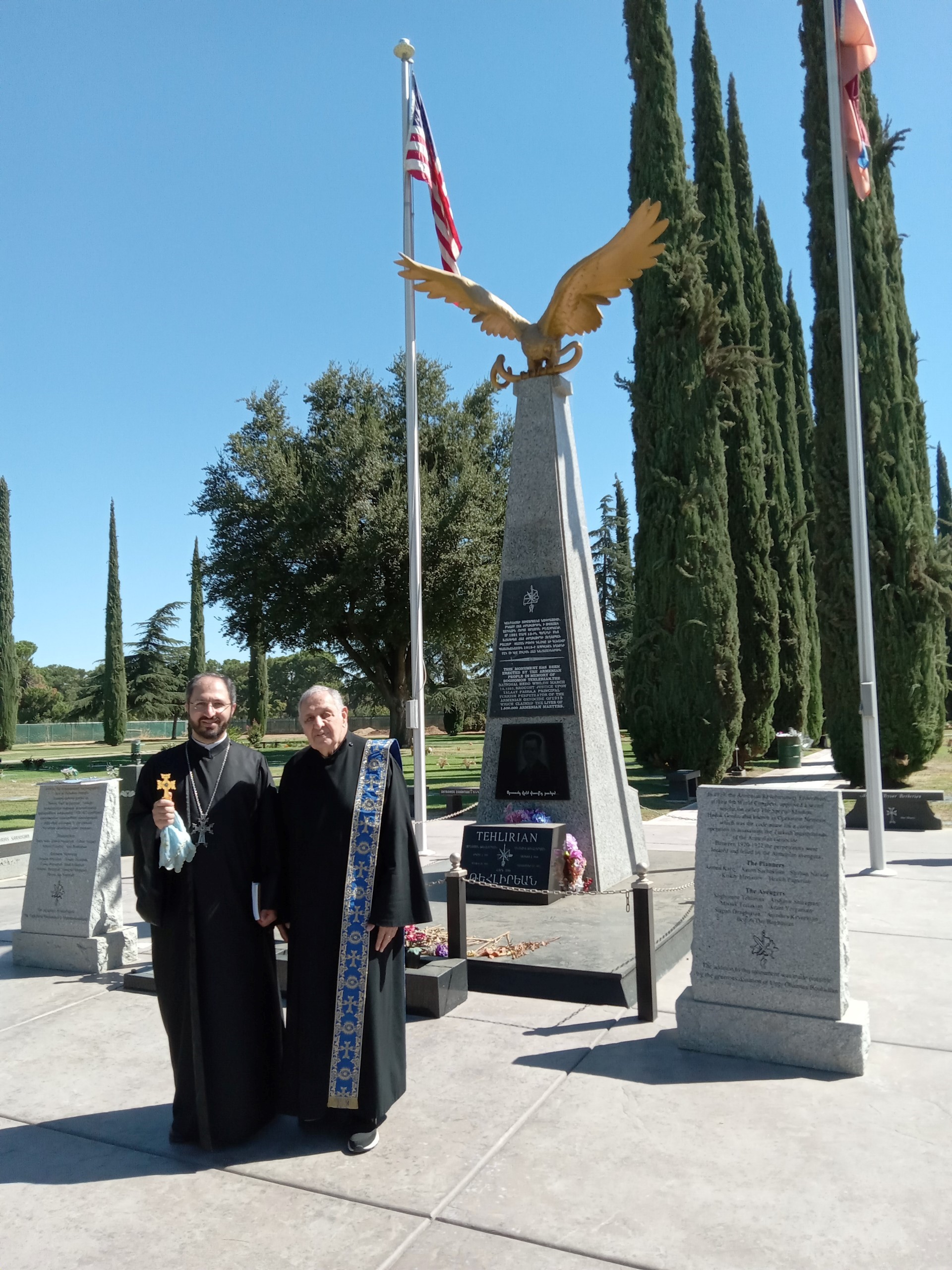 Central California Vicar Fr. Anania Vartabed Tsaturyan Visits Ararat and Masis Cemeteries
