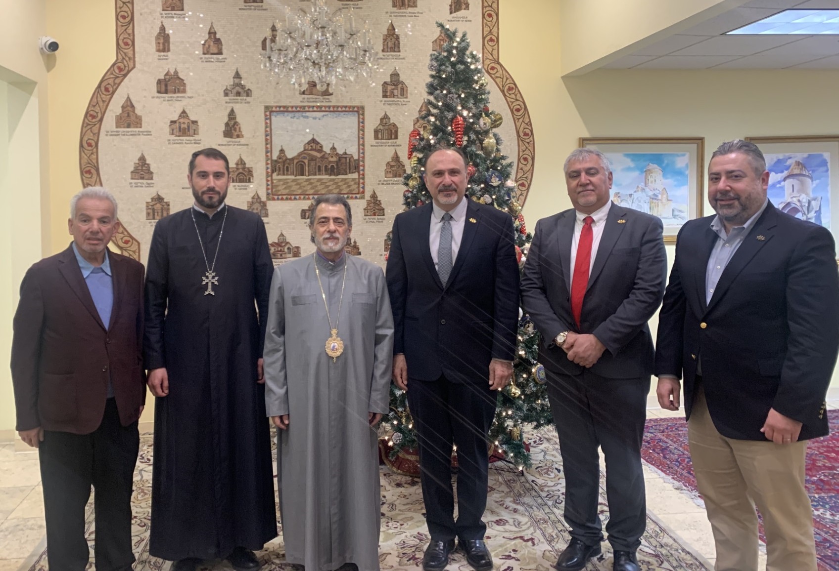 Social Democrat Hunchakian Party Leadership Visits the Western Diocese